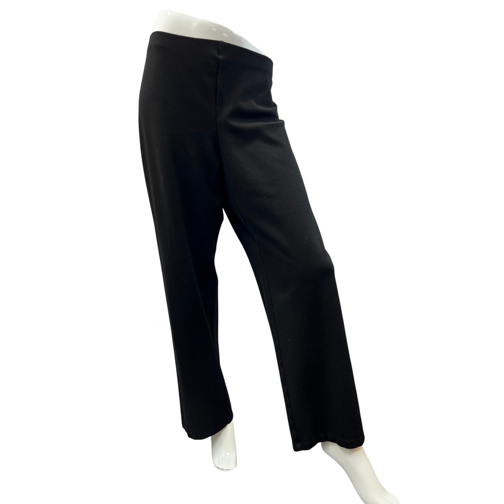 Eileen Fisher Pants Womens XL Black Excellent Italian Ponte Knit Straight Leg